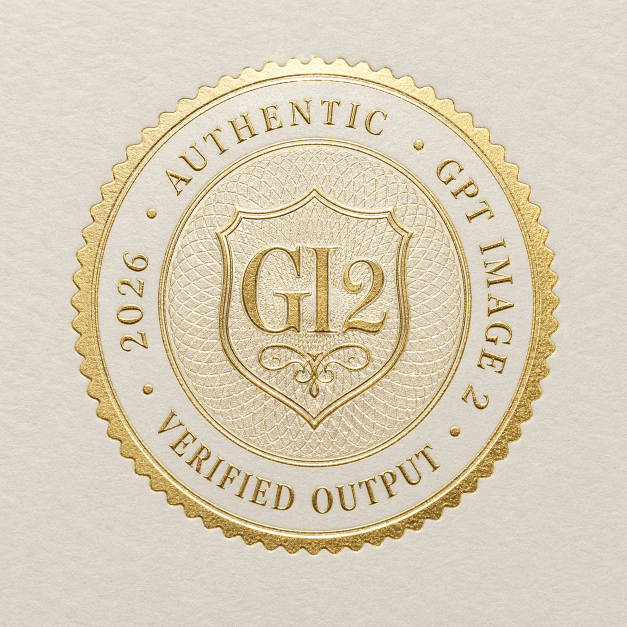 A circular verification badge illustration reading 'GPT Image 2 Verified' with a sealed-certificate aesthetic.